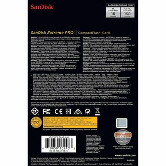 CF Geheugenkaart SanDisk SDCFXPS-064G-X46 3