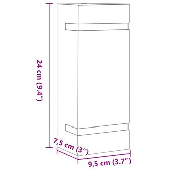 Buitenwandlamp roestvrij staal zwart 7