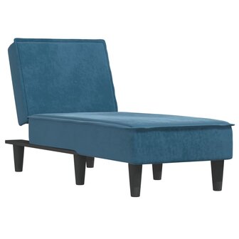 Chaise longue fluweel blauw 2