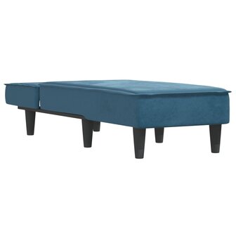 Chaise longue fluweel blauw 3