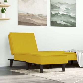 Chaise longue fluweel geel 1