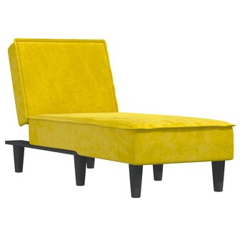 Chaise longue fluweel geel 2