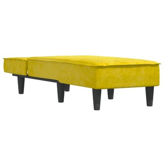 Chaise longue fluweel geel 3