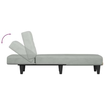 Chaise longue fluweel lichtgrijs 6