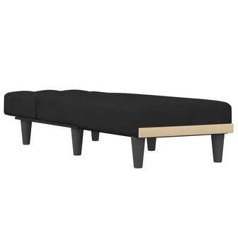 Chaise longue fluweel zwart 3