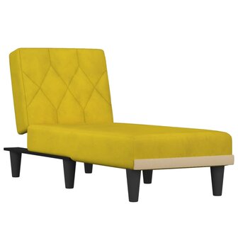 Chaise longue fluweel geel 2