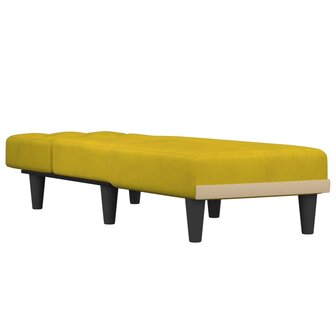 Chaise longue fluweel geel 3