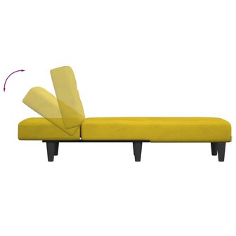 Chaise longue fluweel geel 6