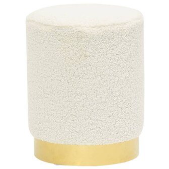 Hocker rond fleece wit 2