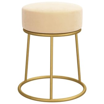 Hocker rond fluweel abrikooskleurig 3