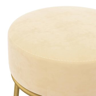 Hocker rond fluweel abrikooskleurig 4