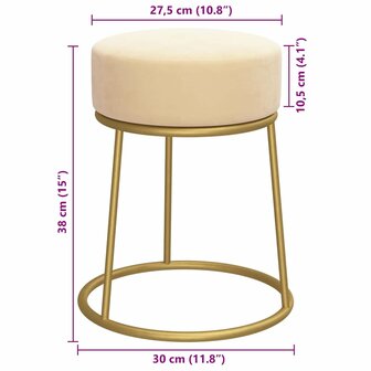 Hocker rond fluweel abrikooskleurig 6