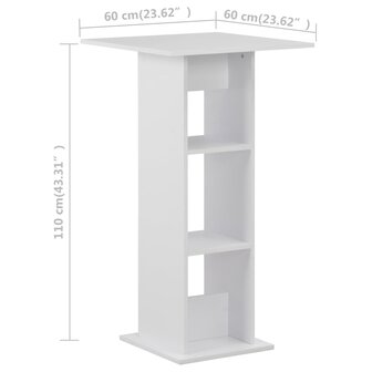 Bartafel 60x60x110 cm wit 6