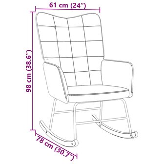 Schommelstoel fluweel geel 9