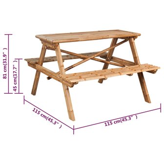 Picknicktafel 115x115x81 cm bamboe 6