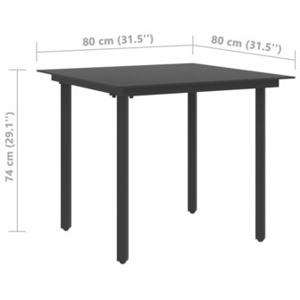 3-delige Tuinset PVC-rattan zwart 9