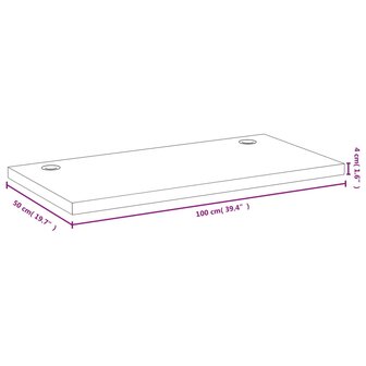 Bureaublad 100x50x4 cm bamboe 4