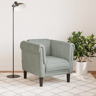 Fauteuil fluweel lichtgrijs 3