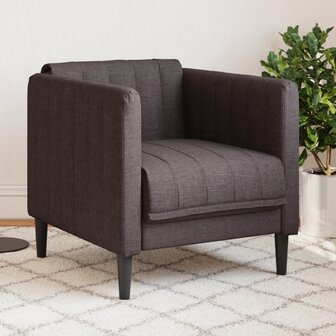 Fauteuil stof donkerbruin 1