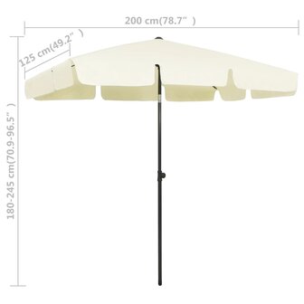 Strandparasol 200x125 cm zandgeel 8