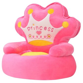 Kinderstoel prinses pluche roze  1