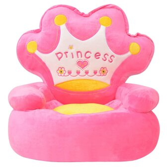 Kinderstoel prinses pluche roze  2