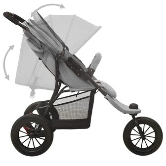 Kinderwagen staal lichtgrijs 5