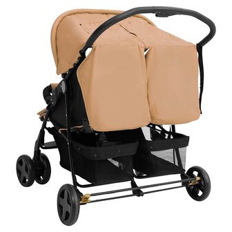 Tweeling kinderwagen staal taupe 5