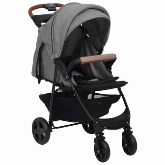 Kinderwagen 2-in-1 staal lichtgrijs 2