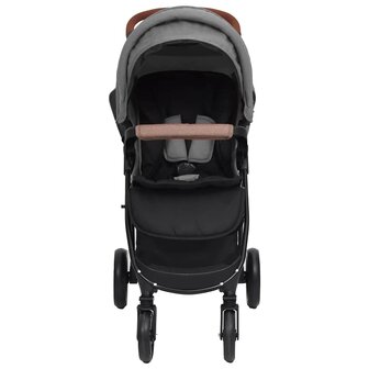 Kinderwagen 2-in-1 staal lichtgrijs 3