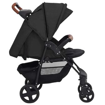 Kinderwagen 2-in-1 staal antracietkleurig 4