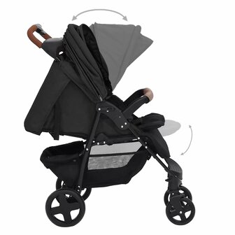 Kinderwagen 2-in-1 staal antracietkleurig 8