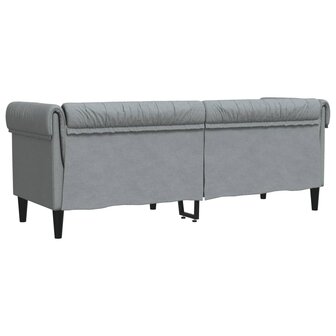 Driezitsbank Chesterfield-stijl stof lichtgrijs 6