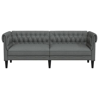 Driezitsbank Chesterfield-stijl stof donkergrijs 4