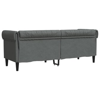 Driezitsbank Chesterfield-stijl stof donkergrijs 6