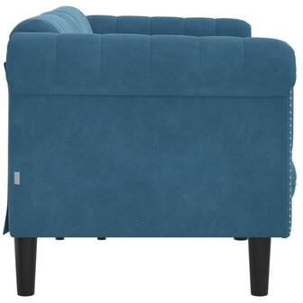 Driezitsbank fluweel blauw 5