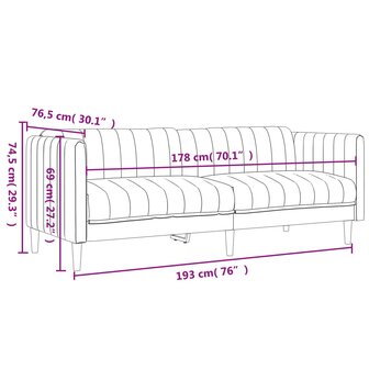 Driezitsbank stof zwart 9