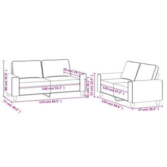 2-delige Loungeset stof donkergrijs 7