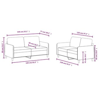 2-delige Loungeset fluweel zwart 7