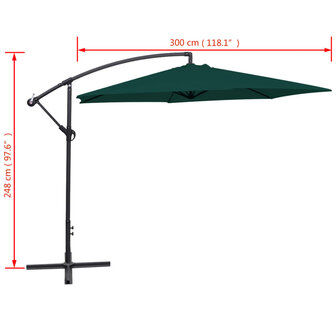 Zweefparasol 3 m groen 8