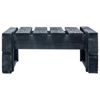 Tuinhocker pallet hout zwart 2