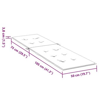 Terrasstoelkussen (75+105)x50x4 cm cr&egrave;mekleurig 9