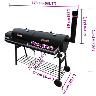 Rookbarbecue Nevada XL zwart 4