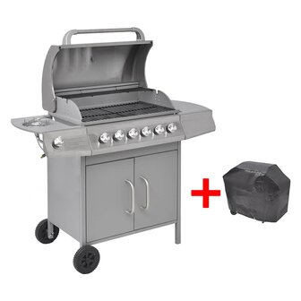 Gasbarbecue 6+1 kookzone zilver  1