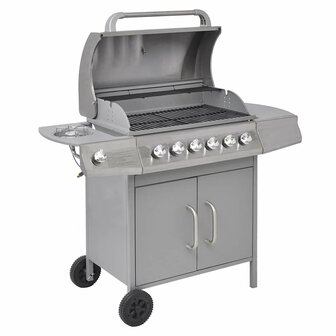 Gasbarbecue 6+1 kookzone zilver  2