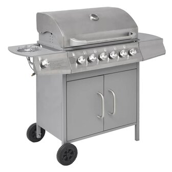 Gasbarbecue 6+1 kookzone zilver  3