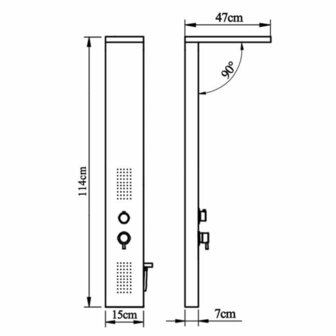 Douchepaneelsysteem aluminium wit 9