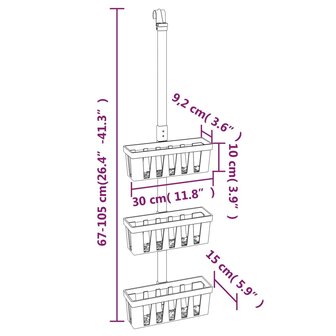 Doucherek 30x15x(67-105) cm aluminium 7