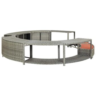 Hottub-ombouw poly rattan grijs 2