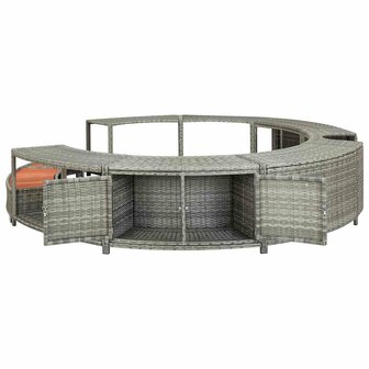 Hottub-ombouw poly rattan grijs 5